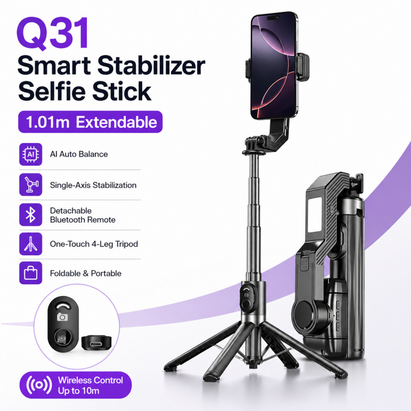 Auto Tracking Tripod - Stabilisateur de téléphone à axe unique,