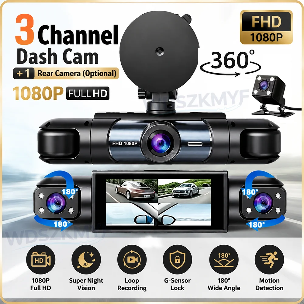 Panoramic Dash Cam 360 - HD 1080P 3/4H 360 ° Caméra