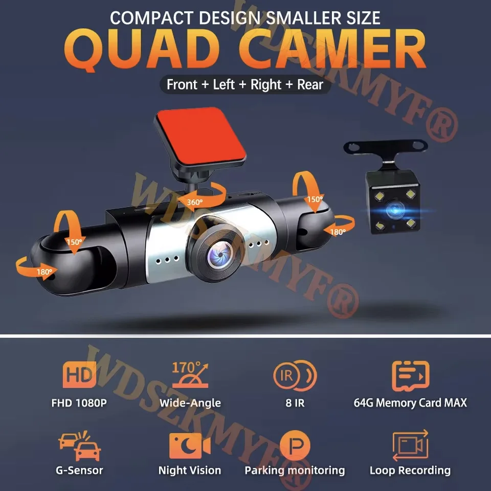 360 °   Caméra de tableau de b - Panoramic Dash Cam 360 avis et prix