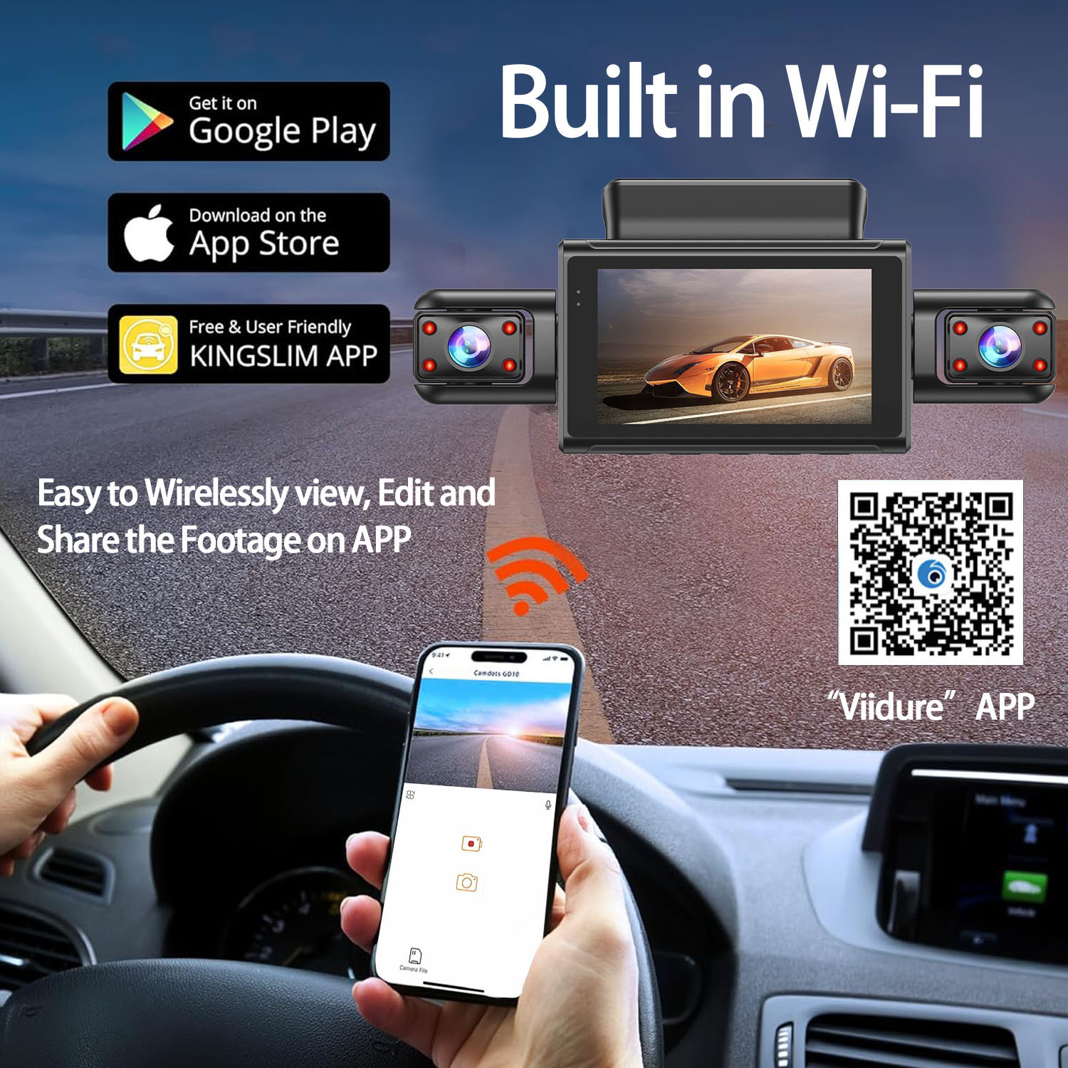 360 degrés 4 caméras Dash Cam  - Panoramic Dash Cam 360 avis et prix