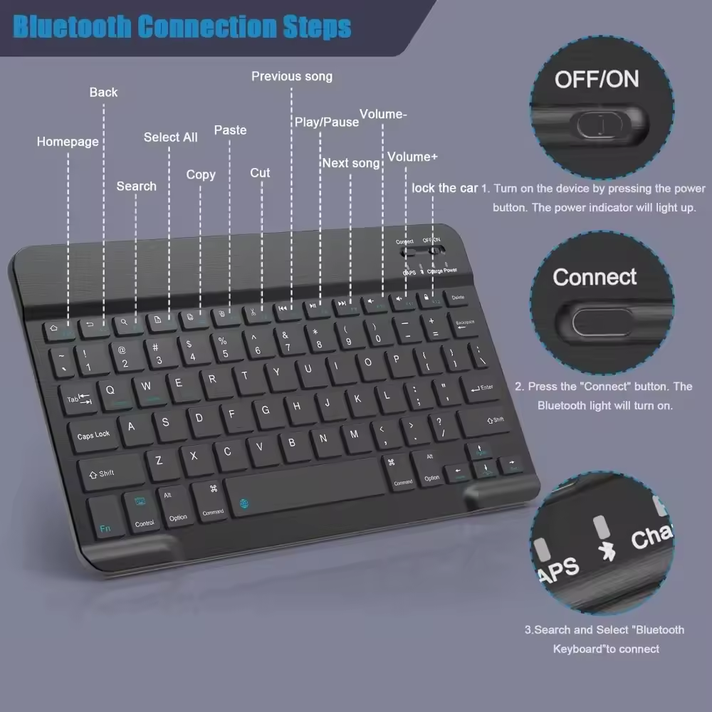 Clavier sans fil Bluetooth pou - Wireless Keyboard Mini avis et prix