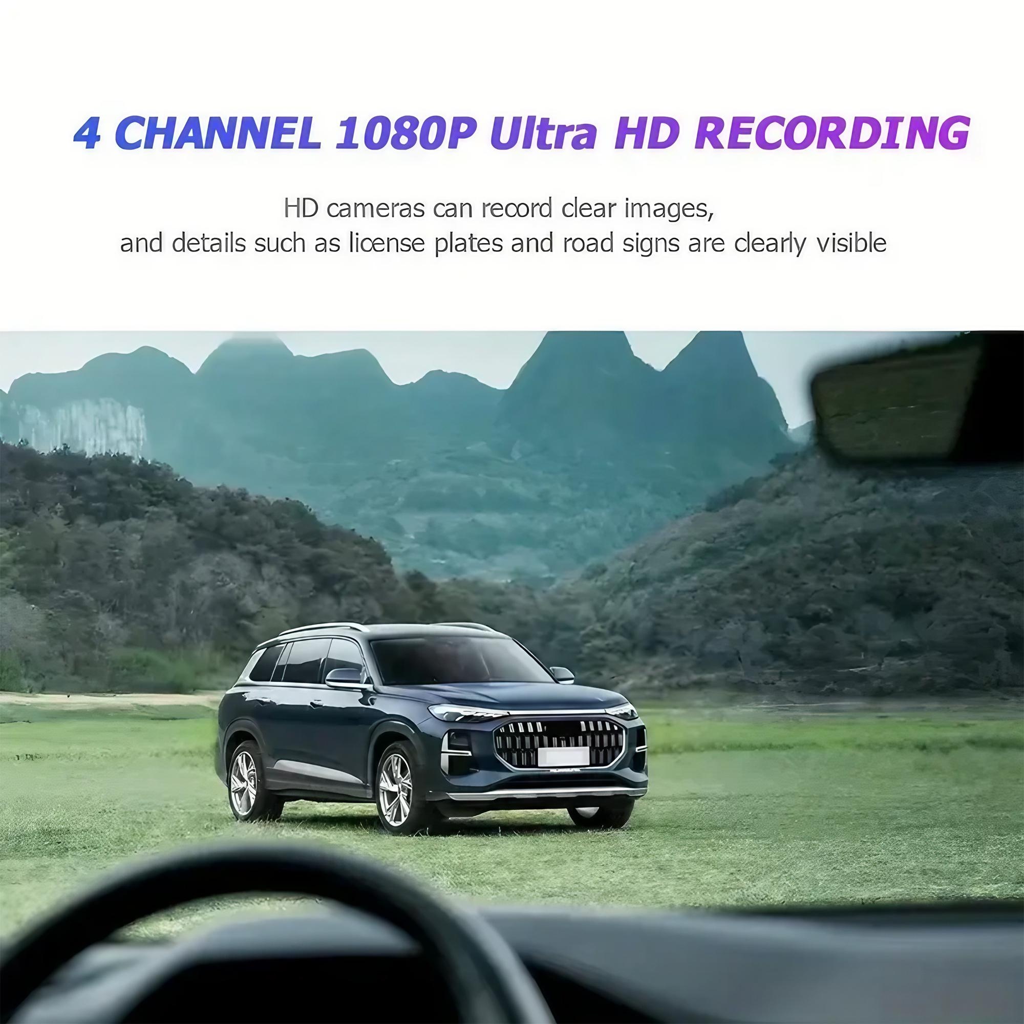 Caméra embarquée 4 objectifs 1 - Panoramic Dash Cam 360 avis et prix