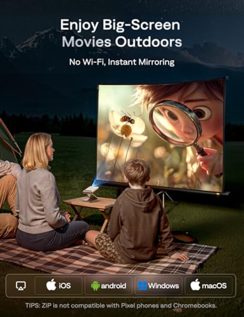 Yinzam ZIP Gold Tri-Fold Porta - Mini Projector Portable avis et prix